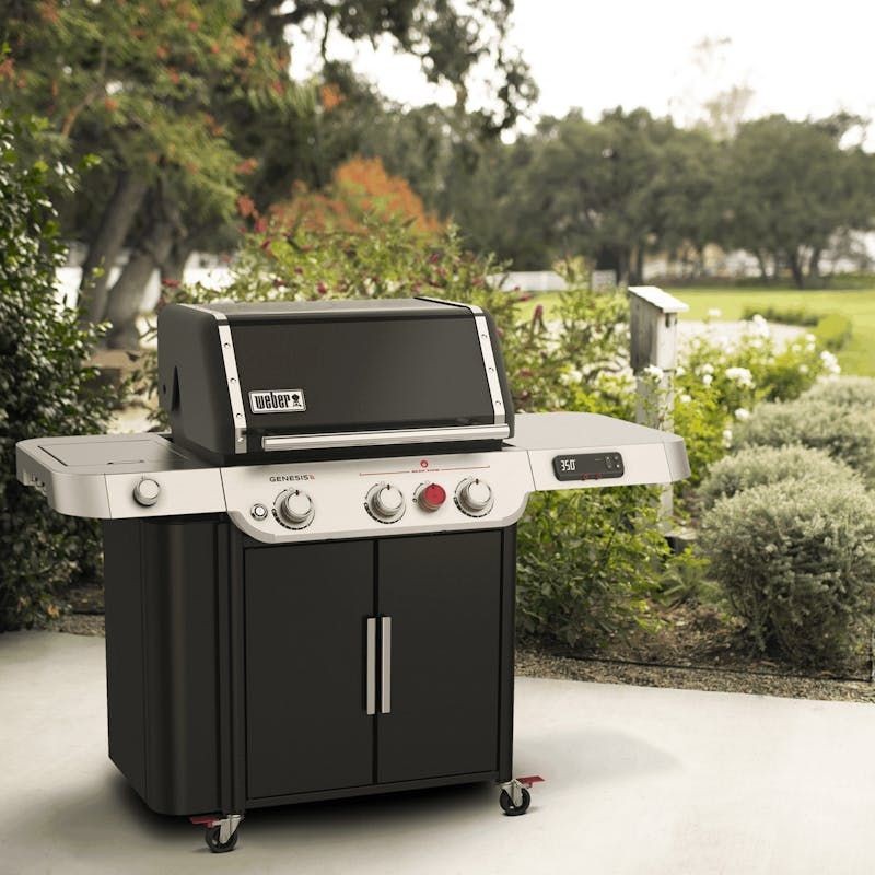 “Weber Genesis EPX-335 Gas Grill expertly assembled and installed outdoors”